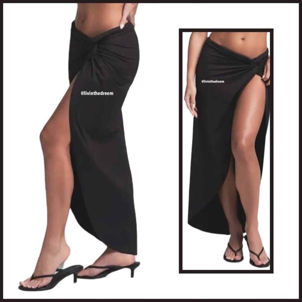 SOLUNA SWIM TWIST SIDE MAXI SWIM SARONG DRESS SZ M/L $68
